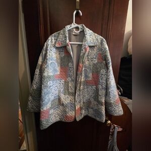 Vintage 100% Silk Alfred Dunner Quilt Jacjet- Size 18W